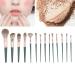 Complete 14-Piece Cosmetic Brush Kit for Sensitive Skin | Includes PU Bag | Green Eyeshadow & Foundation Tools | Worldwide Shipping - Buy Online on GoSupps.com