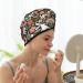 Hair Towel Wrap - Quick Drying Towel Turban with Button - Rabbits on Floral Design - Buy Online on GoSupps.com