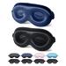BeeVines 3D Sleep Mask 22 Momme Mulberry Silk Sleeping Eye Masks 2 Pack 3D Weighted Eye Cover for Lash Extensions Night Light Blocking Blindfold Blackout Satin Covers Blindfolds for Men & Women