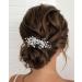 Zoestar Wedding Hair Combs Slides Silver Crystal Headpiece Pearl Bridal Hair Jewelry Rhinestone Hair Accessories for Women and Girls