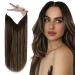 Vivien Extensions real hair with wire brown wire real hair extensions remy extensions wire real hair darkest brown ombre light brown and brown #2/8/2 40cm 80g 40cm 3-1 wire #2/8/2