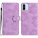 Folding Envelope with Flower Pattern for Redmi A1 - PU Leather Protective Cover with Stand Card Compartments Hand Loop & Magnetic Closure Violet - Buy Online on GoSupps.com