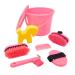 PFIFF 102361 Grooming set lockable grooming bucket filled grooming box horse care pink