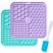 Licky Mats for Dogs and Cats Premium Lick Mats with Suction Cups for Dog Anxiety Relief Dog Lick Mats for Bathing Grooming and Training 2 Pack with 1 Spatula
