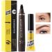 Zibeem Microblading Eyebrow Pen Waterproof Eyebrow Pen with Brush Tip 4 Prongs Fork Eyebrow Makeup Liquid Pen with Eyebrow Gel for Natural 03 - Buy Online on GoSupps.com