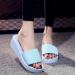 Buy XTZYGLFD Summer Sandals & Women Slippers - Casual Bohemian Beach Wedges & Stiletto Sandals in Light Blue (5 UK) - International Shipping Available - Buy Online on GoSupps.com
