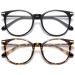 Gaoye Blue Light Blocking Glasses, Retro Round Eyewear Frame Anti Eyestrain Computer Glasses for Women Men - GY1688 Black+tea Leopard