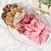 CEELGON Large Silk Satin Scrunchies for Women - Pack of 6 Oversized Hair Ties in Pink Champagne Ivory Gold - Buy Online on GoSupps.com
