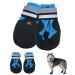 Dog shoes 4 pieces of waterproof dog shoes with reflective straps anti-slip sole outdoor paw protector dog shoes for small medium-sized dogs winter blue (XXL)
