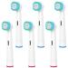Replacement Toothbrush Heads Compatible with Oral B Braun Electric Toothbrushes, Brush Replacement Heads Refill, White (6 Count (Pack of 1))
