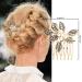 Vintage Hair Side Combs 6 Pack - Gold Pearl Rhinestone Metal Clips for Women - Bridal Wedding Hair Accessories - Buy Online on GoSupps.com