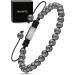 MagnetRX Magnetic Hematite Bracelet MAX Strength Magnetic Stones Beaded Magnetic Bracelets for Men and Women (Classic 6mm Bead)