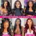 Larhali 13x6 HD Transparent Lace Front Wig Brazilian Body Wave Human Hair 28 inch - 180% Density Pre Plucked for Black Women - Buy Online on GoSupps.com