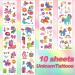 10 Sheets Unicorn Temporary Tattoos for Kids - 70 Cute Animal Styles, Waterproof Fake Tattoo Stickers for Boys and Girls - Perfect for Unicorn Party, Birthday Favors & Gifts - Buy Online on GoSupps.com