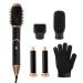 VOCOSTE Hot Air Brush 5 in 1 Hair Dryer Brush Detachable Hair Dryer Styler Volumizer Hair Straightener Comb Blow Dryer Electric Curling Wand Set Black Gold Tone