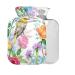 Hot water bottle with watercolor flowers birds without cover 2 l large hot water bag for pain relief bed hand and feet