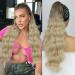 Pference Extensions Ombre Blond Lang Wound Hair Part Ponytail Natural Kunsthaar Hair Hair extensions Extensions for women Afro braid ponytail approx. 60cm 092f approx. 60cm/24 -Zoll ombre blonde 1