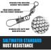 Dr.Fish 50 Pack Fishing Snap Swivels Barrel Swivel with Snap | Stainless Steel | Freshwater Tackles | Safty Interlock Snaps | Black Nickel Copper | 26-132Lb #14 | 50 Pack - Buy Online on GoSupps.com