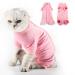 Lianzimau Katzenbody after op cats body for cats operation long-sleeved one-part catwear e-collars alternative m (1 Pack) pink streaked