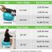 Trideer 65cm Yoga Ball Chair for Home Office Desk - Stability & Balance Seat for Back Pain Relief, Abs Workout - Turquoise - Buy Online on GoSupps.com