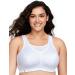 Glamorise Women's Full Figure No Bounce Plus Size Camisole Wirefree Back Close Sports Bra #1066 42DD White