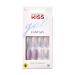 KISS Gel Fantasy Glue-On Nails artificial fingernails lavender glitter long length coffin shape