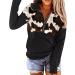 Angxiwan Zip Up Pullover for Women - Casual Patchwork Sweatshirt - Long Sleeve Winter Fall Top - Black - Large - Buy Online on GoSupps.com