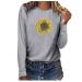 tsaChick Women's Oversized Sweatshirt Clearance Autumn Winter Slim Sunflower Long Sleeve Shirt S-XXL Custom Hoodie Female Crew Neck Knit Overall Women's Hoodies WYF45 Gray 102 S