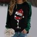 Women's Christmas Snowman & Penguin Print Sweatshirt - O-Neck Raglan Top for Cozy Winter Style | Green, Size L - Buy Online on GoSupps.com