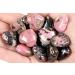 Xiannvxi 10 pc crystals stones heart stone rhodochrosite black line rhodolith love healing crystal gemstones set polished natural happiness of black line rhodolith
