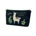 Fluffy cosmetic bag including name printing |Motif no drama lama in black |Small make -up bag with funny motif & saying |Culture bag make-up bags in light blue & pink