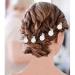 TseenYi Flower Wedding Hair Clip Vintage Rose Flower Claw Clip Bridal Headpiece Hair Clip Crystal Hair Pins Accessories Jewellery for Women Girls (White 1 Piece)