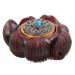 Beaupretty Hand exercise plate player religious stimuli decorative lotus wood decoration Tibetan Buddhist pearls carved decoration sandal wood office charm ball 3.2x2.7cm As shown