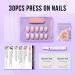 Buy Bartbox Short Square Baby Boomer Press On Nails - Pink Gradient White Fake Nails with Glue | 30 Pieces Artificial Fingernails - Buy Online on GoSupps.com