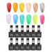 DouborQ Jelly Glass Gel Nail Polish Set 8ML 12 Colors Blue Red Purple Rainbow Neon Yellow Green Orange Summer Crystal Sweet Gel Polish Kit Translucent Soak Off UV Varnish Gel 12Color Jelly Gels Set