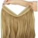 Halo Wavy Curly Synthetic Hair Extensions 18Inch 4.3 Oz Dirty Blonde - Heat Resistant Fiber - No Clip Hidden Wire for Women - OMGREAT - Buy Online on GoSupps.com