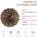 FESHFEN Messy Bun Hair Piece | Synthetic Curly Chignon Ponytail Extension | Blonde Highlighted Medium Brown | 38g - Buy Online on GoSupps.com