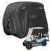 10L0L 4 Passenger Golf Cart Cover Fits EZGO, Club Car, Yamaha, 400D Waterproof Windproof Sunproof Outdoor All-Weather Polyester Full Cover with Three Zipper Doors - Black/Army Green/Sliver/Camouflage