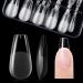 Gelike ec Medium Coffin Nail Tips - Soft Gel Nail Tips Coffin Shaped Full Cover Gel X Nails Pre Etched for Extensions PMMA Resin Clear False Nails Strong Press on Nails 120PCS 12 Sizes MEDIUM COFFIN 120-M-Coffin