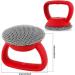 Besreey Stainless Steel Dish Scrubber Silicone Handle Pot Cleaning Scrubber Brush - Ergonomic Multi-Functional Kitchen Dish Scrubber Cast Iron Brush for Pans Grills Kitchen Stove Red - Buy Online on GoSupps.com