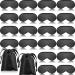 20 Pieces Silk Sleep Mask Eye Mask with Adjustable Strap Sleeping Mask Eye Cover Blindfold for Women Men Sleeping Travel (Black)