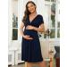 Women's Breastfeeding Nightdress Maternity Nightshirt - Nursing Loungewear Dress for Pregnant - Navy Blue XL - Buy Online on GoSupps.com