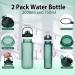 Codicile 2 Pack Sports Water Bottles - BPA-Free 2L & 750ml with Time Marking & Straw for Gym - Motivational Moonlight Design - Buy Online on GoSupps.com