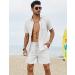 COOFANDY Men's 2 Piece Linen Set - Casual Short Sleeve Shirt and Shorts Beach Set - White, Adult X-Large - Buy Online on GoSupps.com