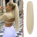 Fish of ponytail extensions with cord strain long straight braid cord strip ponytail hair part smooth ashblond hair extensions synthetic drawstring ponytail extension for women 60 cm ash blonde cord-60 cm 60 cm (1 Pack)