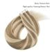 Beauty Hair Tape In Extensions - Real Hair 45 cm Ash Brown with Platinum Blonde Highlights 50g 20 Pieces - Skin Weft Invisible #p8-60 - Buy Online on GoSupps.com