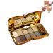 Glitter Eyeshadow Palette Makeup Set 10 Colors Shimmer Eyeshadow Palette Gold Eyeshadow Highly Pigmented Long Lasting Waterproof Sweatproof Professional Nude Eyeshadow Palette Make Up Palettes for Women Warm Natural Neut...