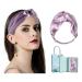 Silk hair band women headband silk 100% mulberry bead elastic real silk hair accessories for make-up shower yoga great as a women & mother's day gift (Lotus purple)