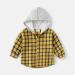 Plaid Yellow Black Sleeve Toddler Boys Hoodie Shirt | Long Sleeve Outwear Top for Babies 2-3T - Buy Online on GoSupps.com