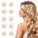 Ouligay 20 pieces of flower hair clip Small flower hair clip mini hair clip hair clip flower flower hair clip wedding bride hair accessories for women (white)